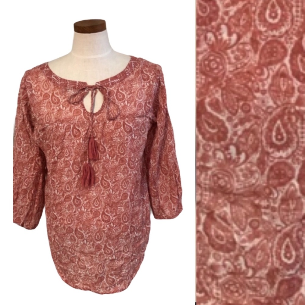 World market paisley boho blouse